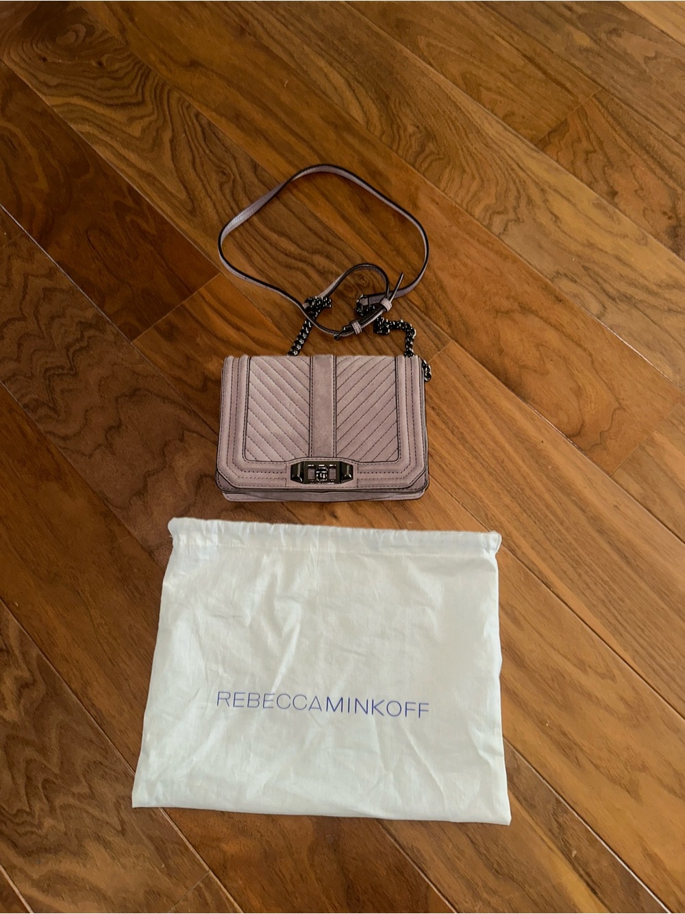 Rebecca Minkoff Quilted Chevron Crossbody in Mauve